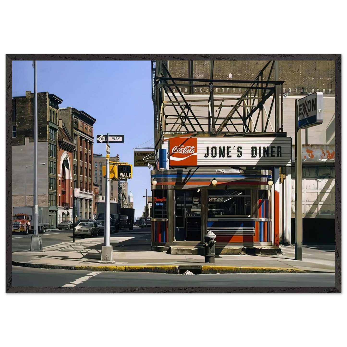 JONES DINER 1979 - Richard Estes 70x100 cm / 28x40 inches Framed Art Print – Black Wooden Frame