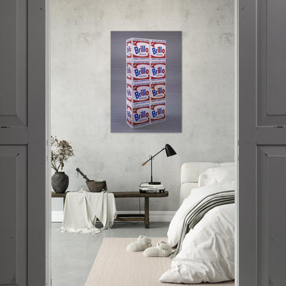 Brillo Soap Pads Boxes - Andy Warhol Brushed Aluminum Print - 70x100 cm / 28x40 inches | Andy Warhol Aluminum Print | Andy Warhol Prints