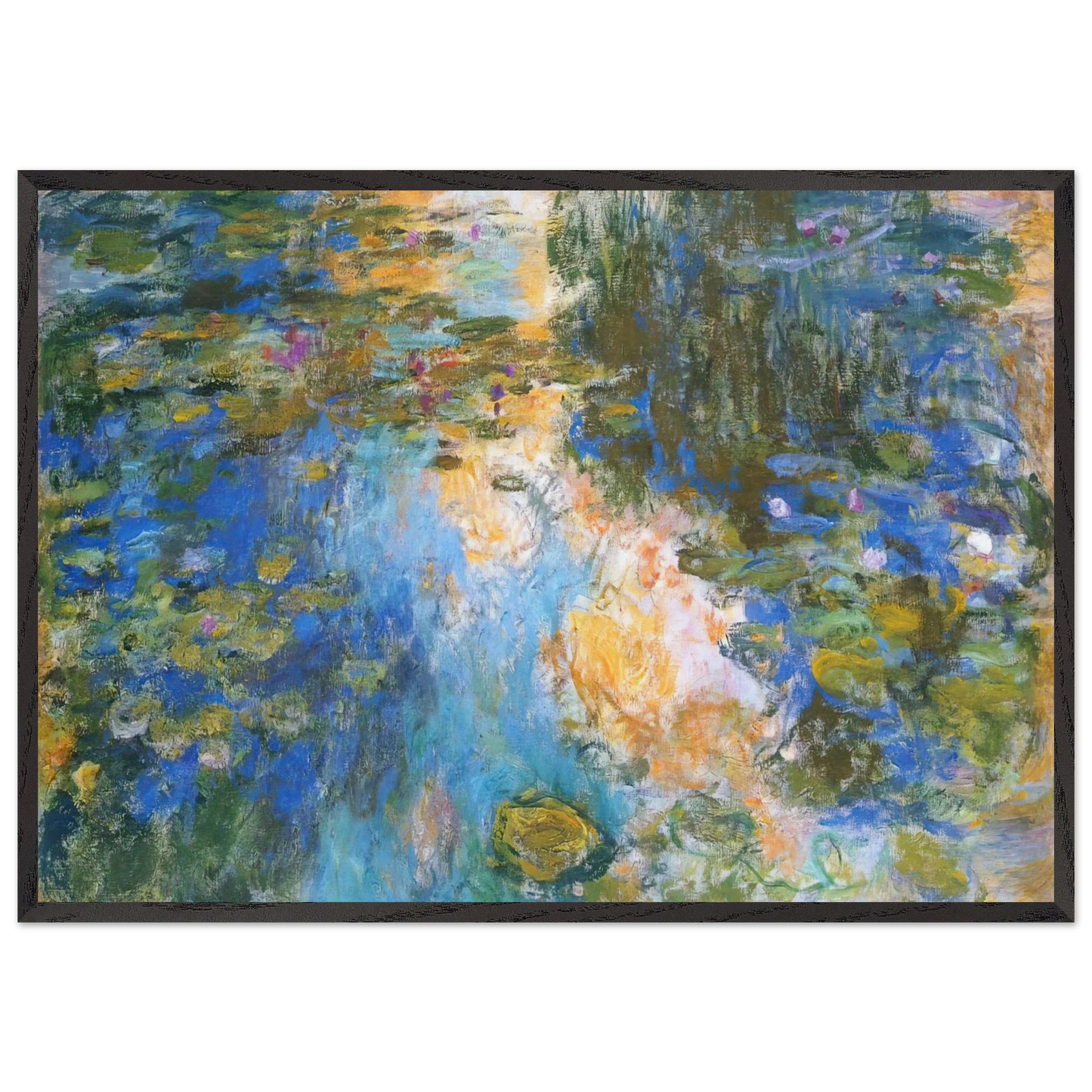 The Water Lily Pond X - claude monet 70x100 cm / 28x40 inches Framed Art Print – Black Wooden Frame