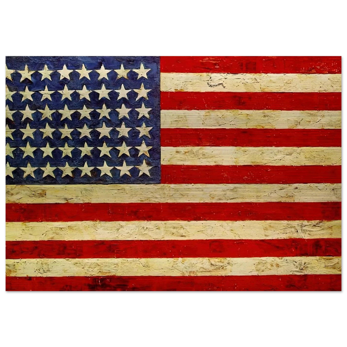 FLAG - Jasper Johns Brushed Aluminum Print - 70x100 cm / 28x40 inches | Jasper Johns Aluminum Print | Jasper Johns Prints