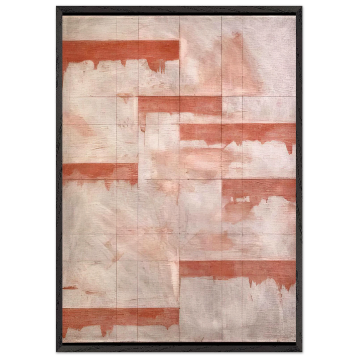 Red Window Study - Abstract Expressionism - Brice Marden 70x100 cm / 28x40 inches Framed Art Print – Black Wooden Frame