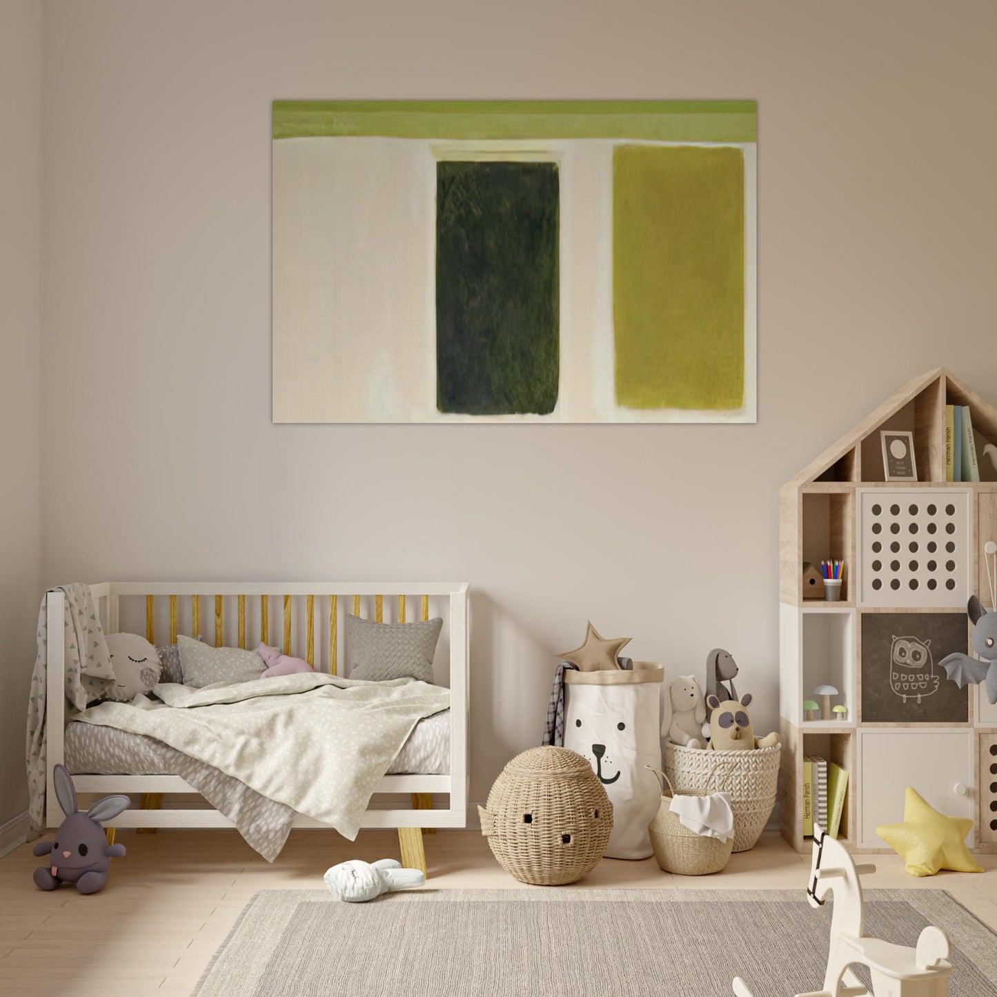 Double Green Sun-Box - 1967 - Theodoros Stamos Art Prints - 100x150 cm / 40x60″ inches | Theodoros Stamos Poster | Theodoros Stamos Prints