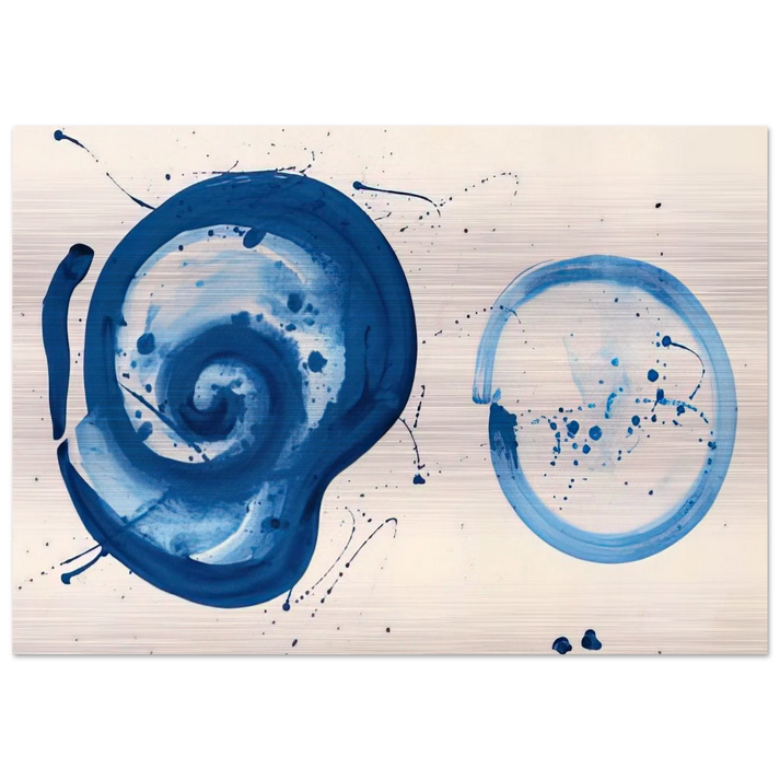 Composition  Blue Balls  - Sam Francis Brushed Aluminum Print - 70x100 cm / 28x40 inches | Sam Francis Aluminum Print | Sam Francis Prints