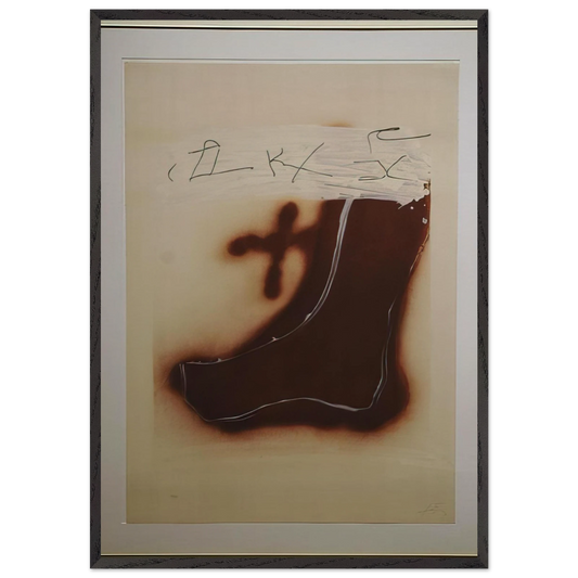 PIED MARRON 1982 - Antoni Tapies 70x100 cm / 28x40 inches Framed Art Print – Black Wooden Frame