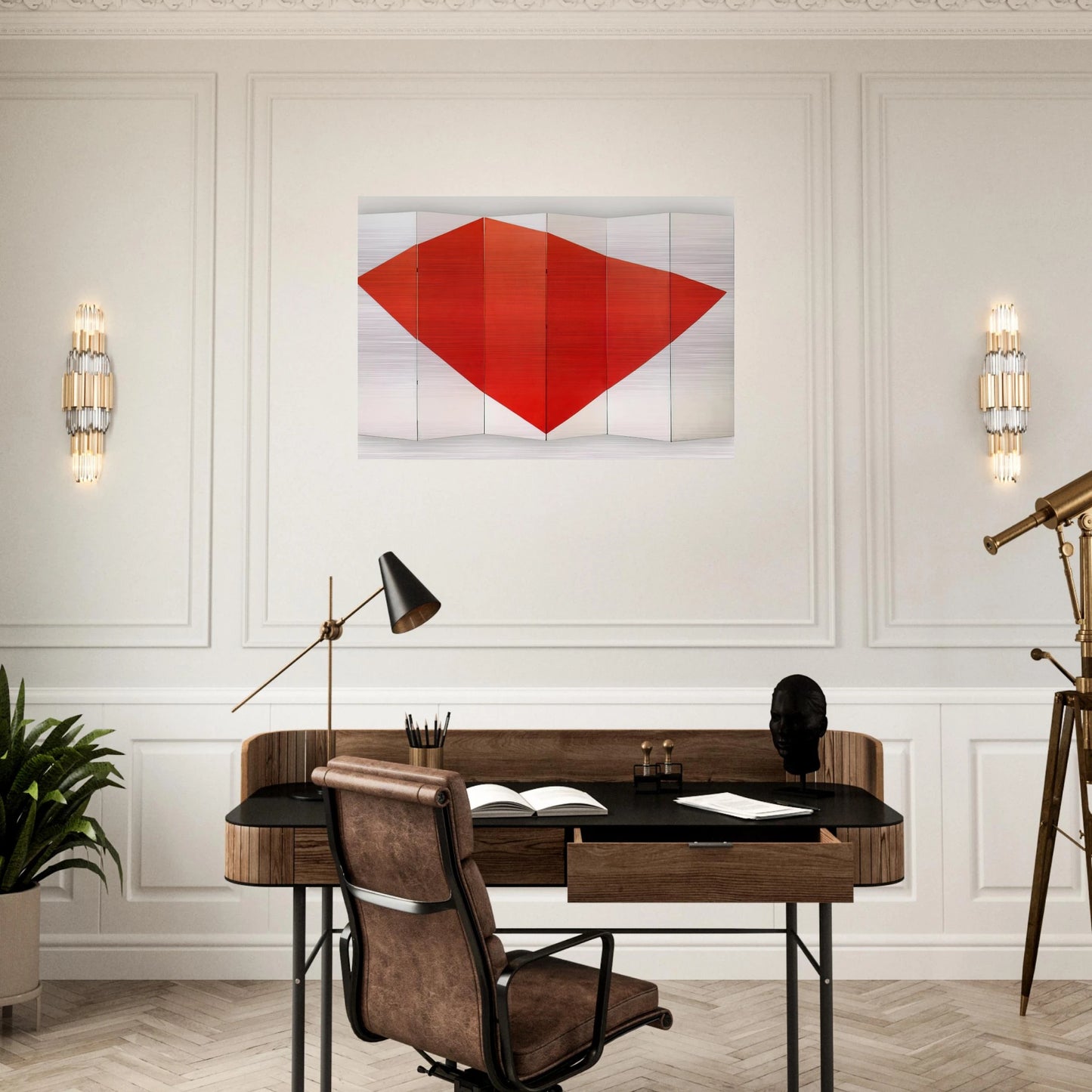 Correspondence Red-White, side B - 1966 - Leon Polk Smith Brushed Aluminum Print - 70x100 cm / 28x40 inches | Leon Polk Smith Aluminum Print | Leon Polk Smith Prints