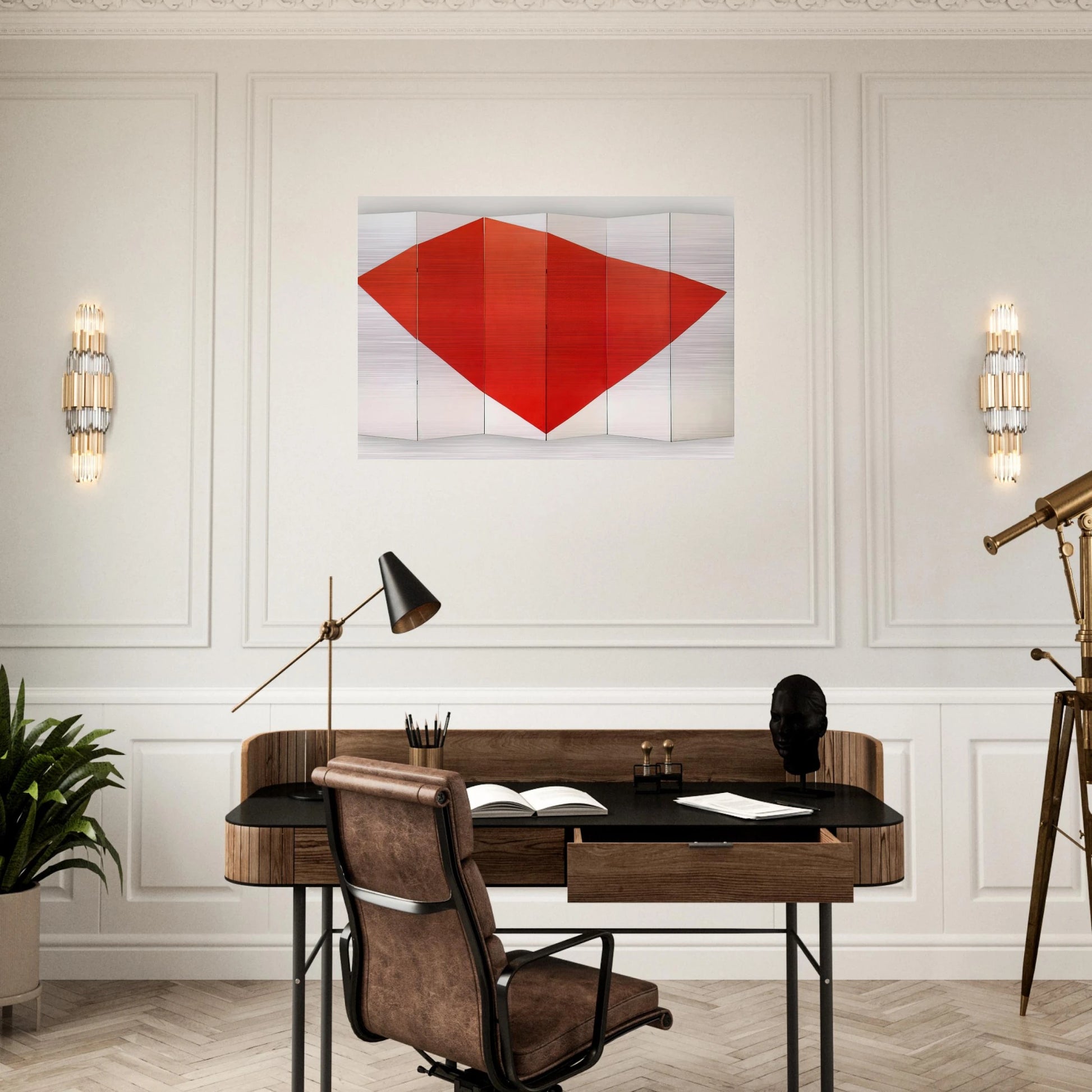 Correspondence Red-White, side B - 1966 - Leon Polk Smith Brushed Aluminum Print - 70x100 cm / 28x40 inches | Leon Polk Smith Aluminum Print | Leon Polk Smith Prints
