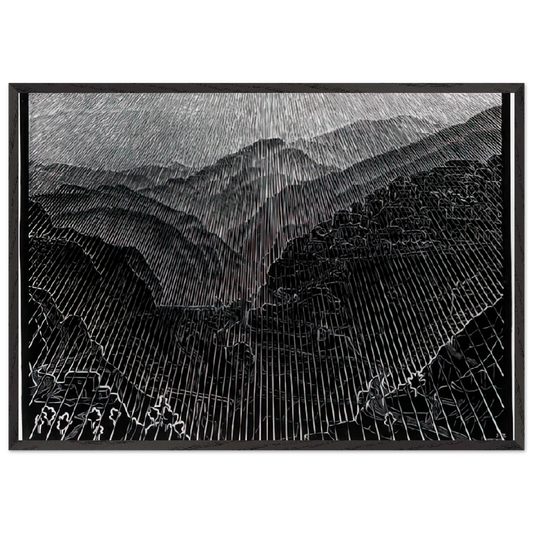 ROSSANO CALABRIA FEBRUARY 1931 1931 - MC Escher 70x100 cm / 28x40 inches Framed Art Print – Black Wooden Frame | Maurits Cornelis Escher Prints