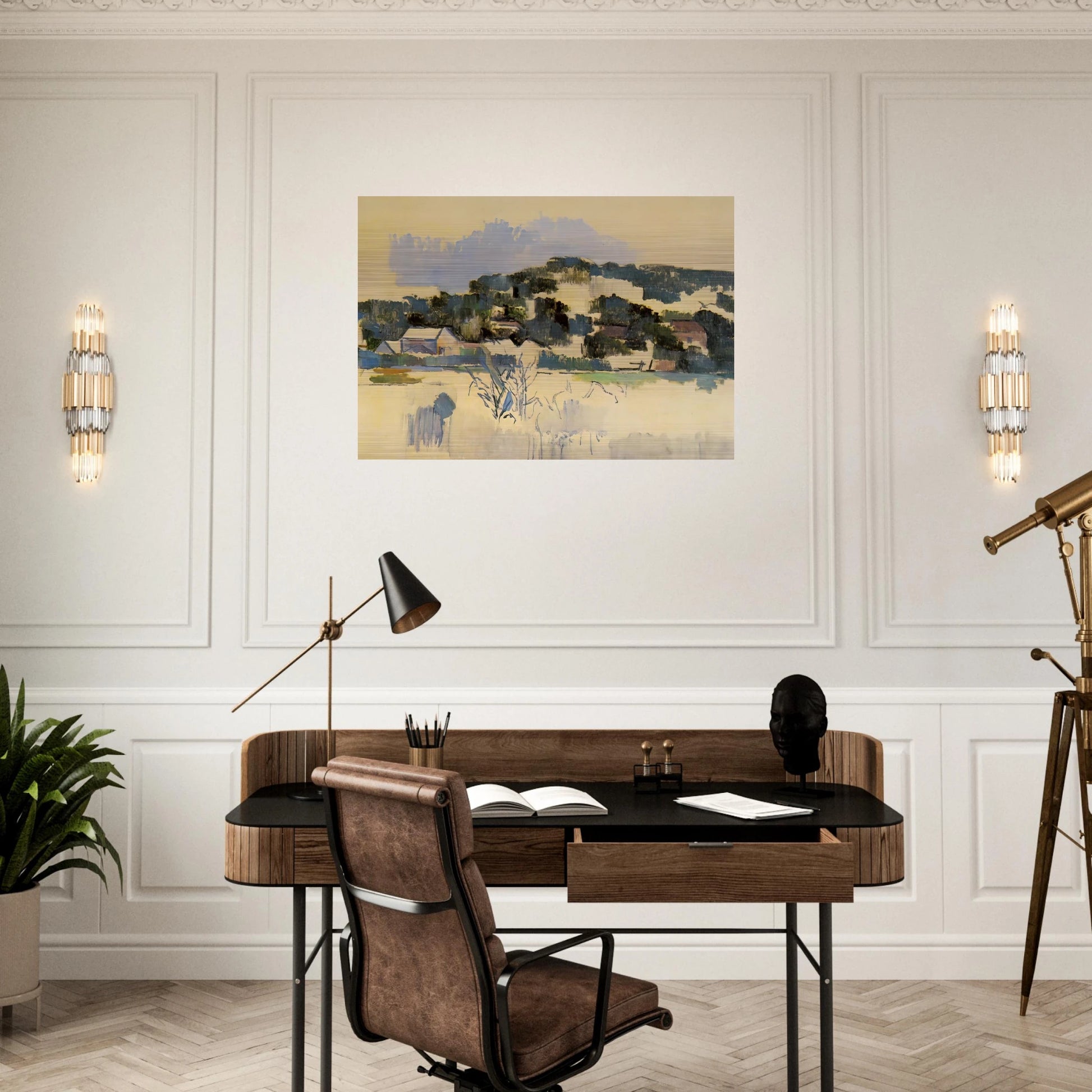 Houses on the Hill - Paul Cézanne Brushed Aluminum Print - 70x100 cm / 28x40 inches | Paul Cézanne Aluminum Print | Paul Cézanne Prints