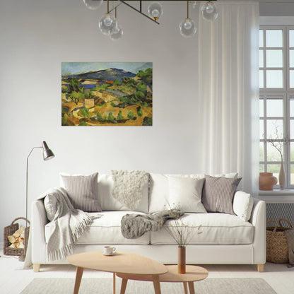 Mountains in Provence. L'Estaque - Paul Cézanne Brushed Aluminum Print - 70x100 cm / 28x40 inches | Paul Cézanne Aluminum Print | Paul Cézanne Prints