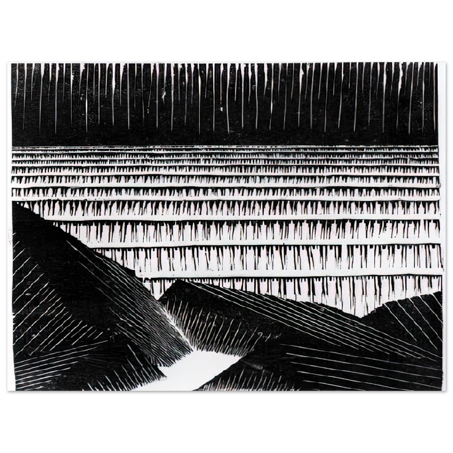 MC Escher - ESCHER (4) Wall Art - 60x80 cm / 24x32 inches - Premium Wooden Framed Poster With Fine Art Paper-canvas - Wood frame