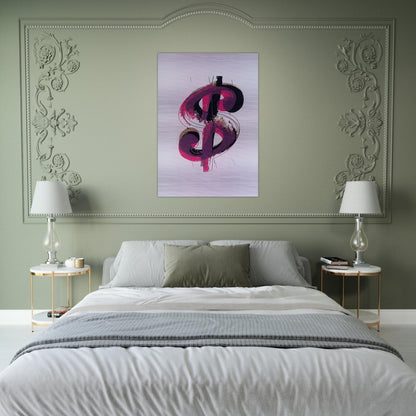 Paper Dollar - Andy Warhol Brushed Aluminum Print - 70x100 cm / 28x40 inches | Andy Warhol Aluminum Print | Andy Warhol Prints