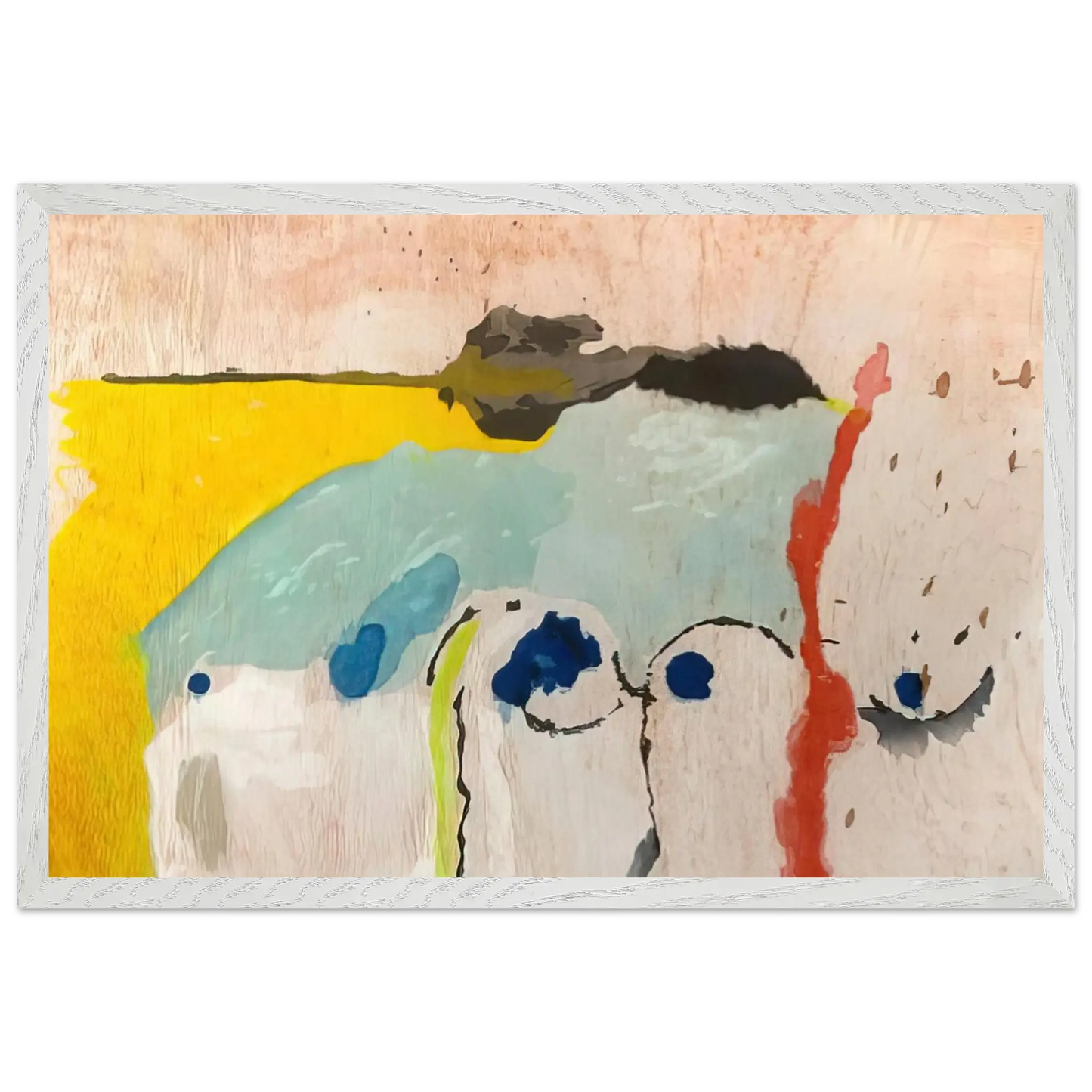 Helen Frankenthaler - Tales of Genji I - 1998 Wall art - 13x18 cm / 5x7 Inches - Premium Wooden Framed Poster With Fine Art Paper - Wood frame