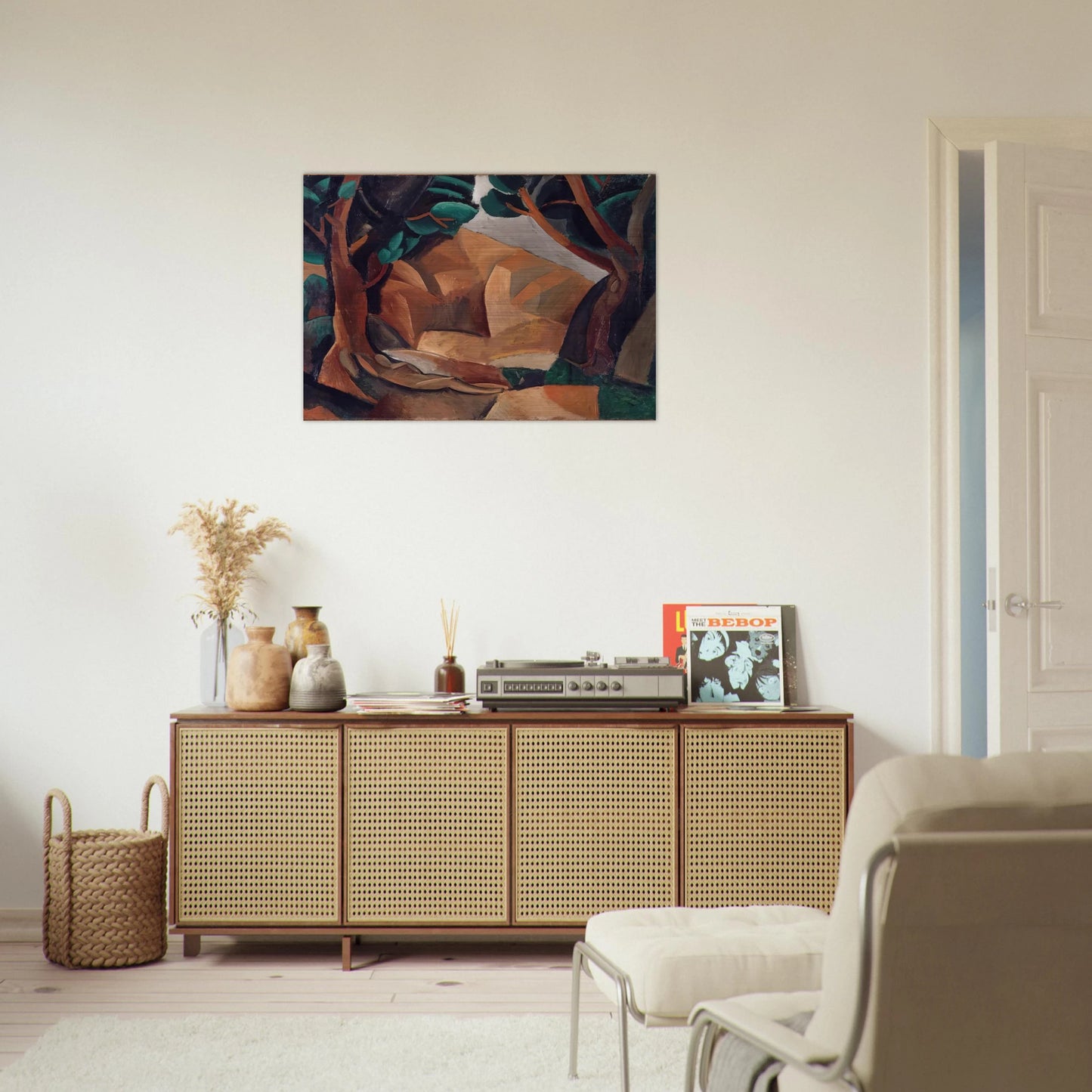 Paysage aux deux figures - 1908  France - Pablo Picasso Brushed Aluminum Print - 70x100 cm / 28x40 inches | Pablo Picasso Aluminum Print | Pablo Picasso Prints