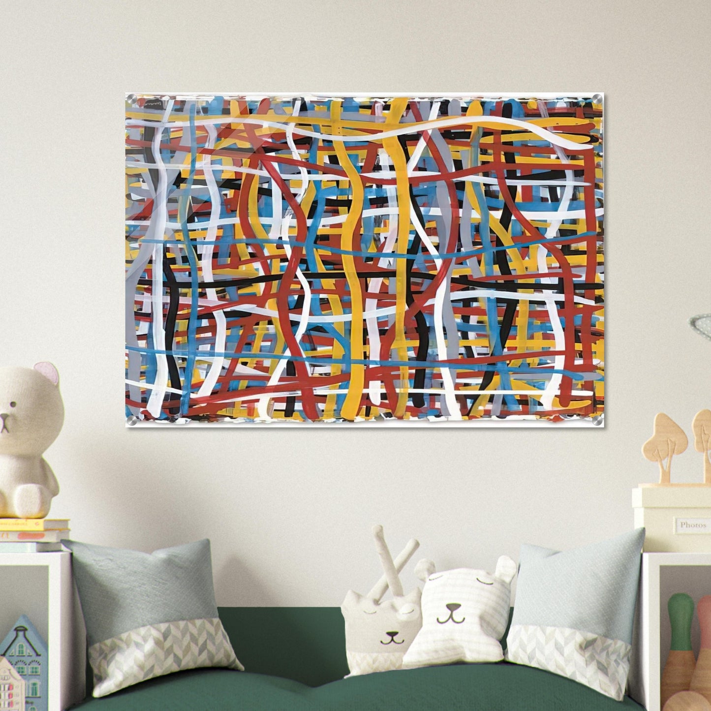 Irregular Vertical and Horizontal Bands of Color Superimposed - Sol LeWitt Acrylic Print - 70x100 cm / 28x40″ inches | Sol LeWitt Wall Art | Sol LeWitt Prints