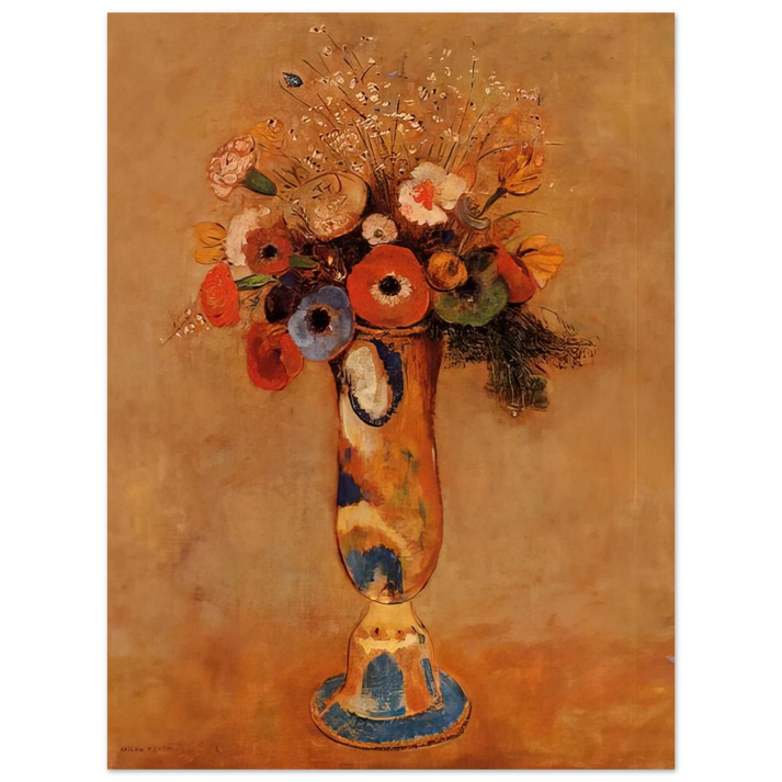 Odilon Redon - WILDFLOWERS IN A LONG NECKED VASE  75x100 cm / 30x40inches Fine Art Poster