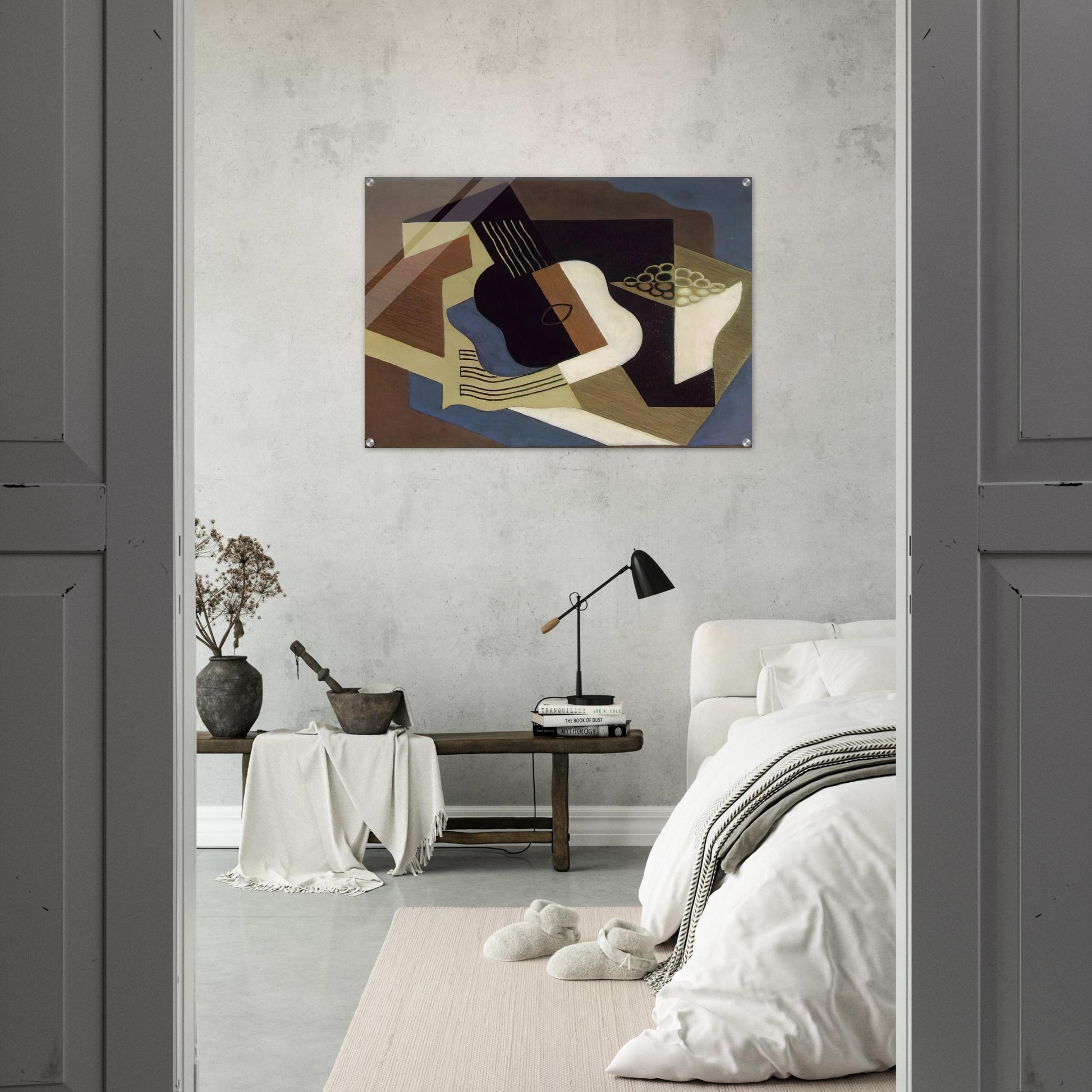 GUITAR AND FRUIT DISH 1919 - Juan Gris Acrylic Print - 70x100 cm / 28x40″ inches | Juan Gris Wall Art | Juan Gris Prints