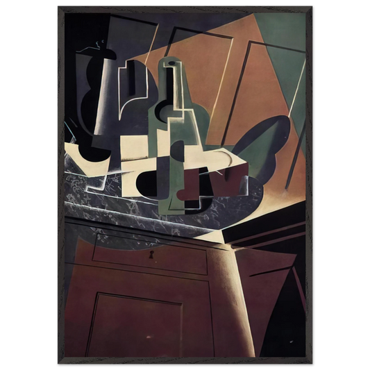 THE SIDEBOARD 1917 - Juan Gris 70x100 cm / 28x40 inches Framed Art Print – Black Wooden Frame