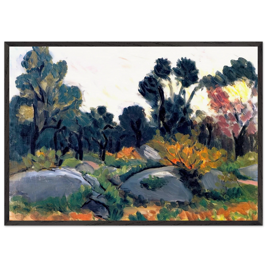 ROCKS IN THE VALLEE DU LOUP 1925 - Henri Matisse 70x100 cm / 28x40 inches Framed Art Print – Black Wooden Frame