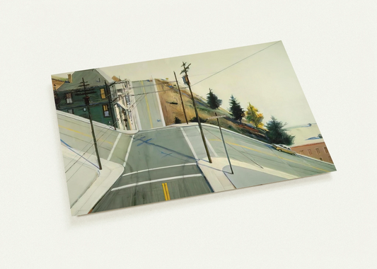 24th Street Intersection - 1977 By Wayne Thiebaud Pack of 10 Post Cards | Wayne Thiebaud Post Cards | A6 (10.5 x 14.8 cm) - 4.1 x 5.8 inches