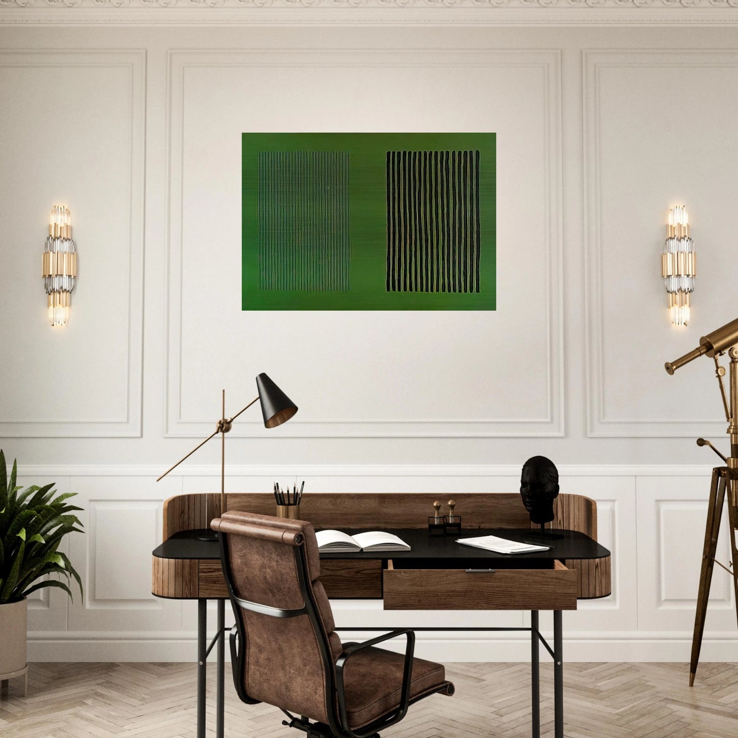 Green Giant - 1980 - Gene Davis Brushed Aluminum Print - 70x100 cm / 28x40 inches | Gene Davis Aluminum Print | Gene Davis Prints