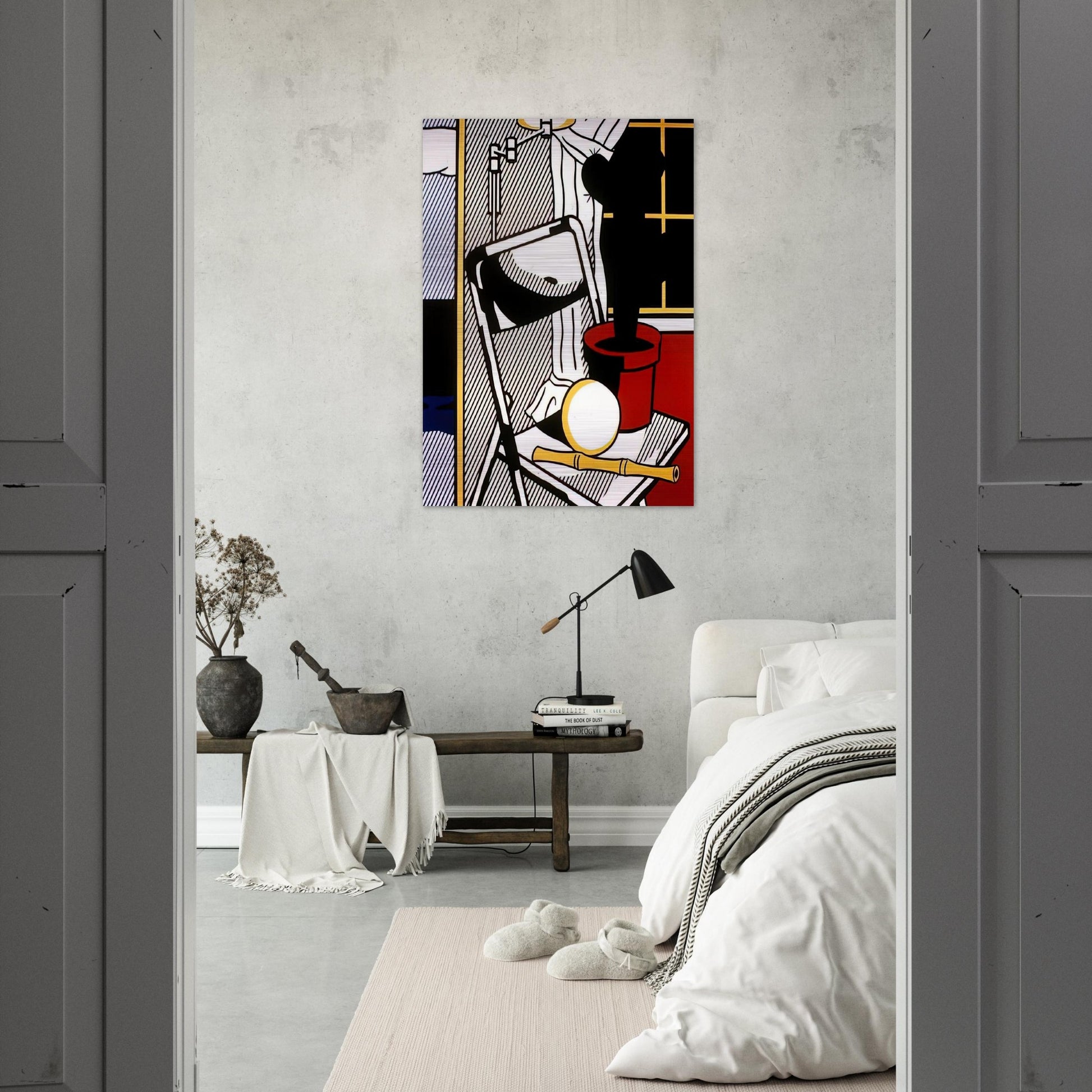 INTERIOR WITH CACTUS 1978 - Roy Lichtenstein Brushed Aluminum Print - 70x100 cm / 28x40 inches | Roy Lichtenstein Aluminum Print | Roy Lichtenstein Prints
