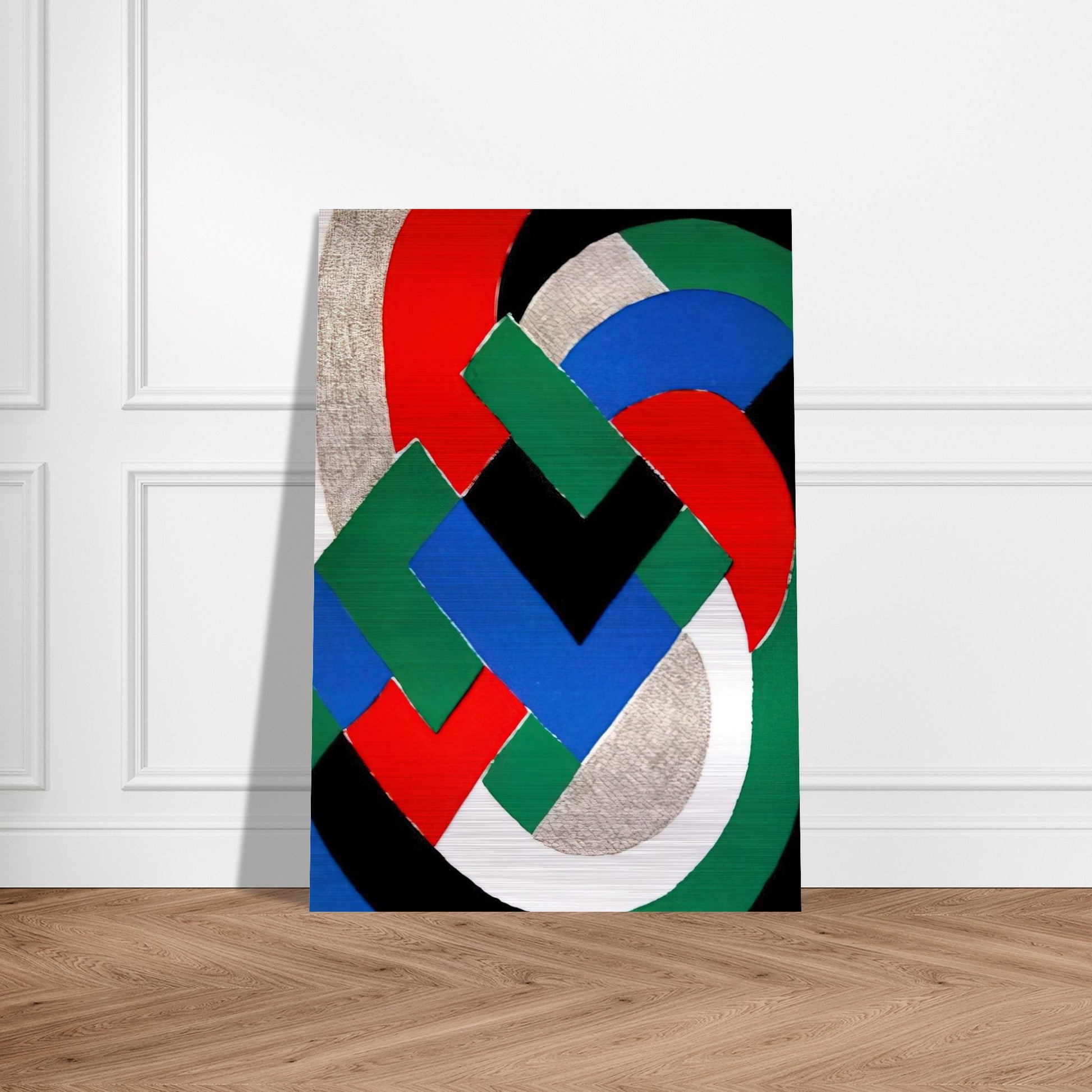 COMPOSITION WITH GREEN AND BLUE - Sonia Delaunay Brushed Aluminum Print - 70x100 cm / 28x40 inches | Sonia Delaunay Aluminum Print | Sonia Delaunay Prints