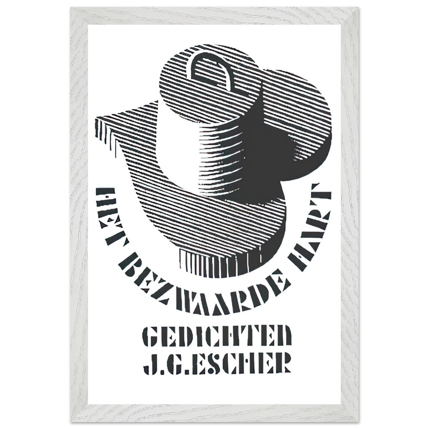 MC Escher - ESCHER (26) Wall Art - 21x29.7 cm / 8x12" - Premium Wooden Framed Poster With Fine Art Paper-canvas - White frame