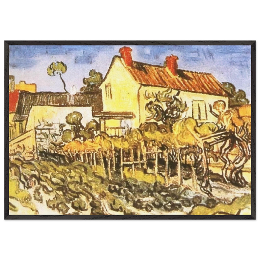 The House of Pere Eloi - Vincent van Gogh 70x100 cm / 28x40 inches Framed Art Print – Black Wooden Frame