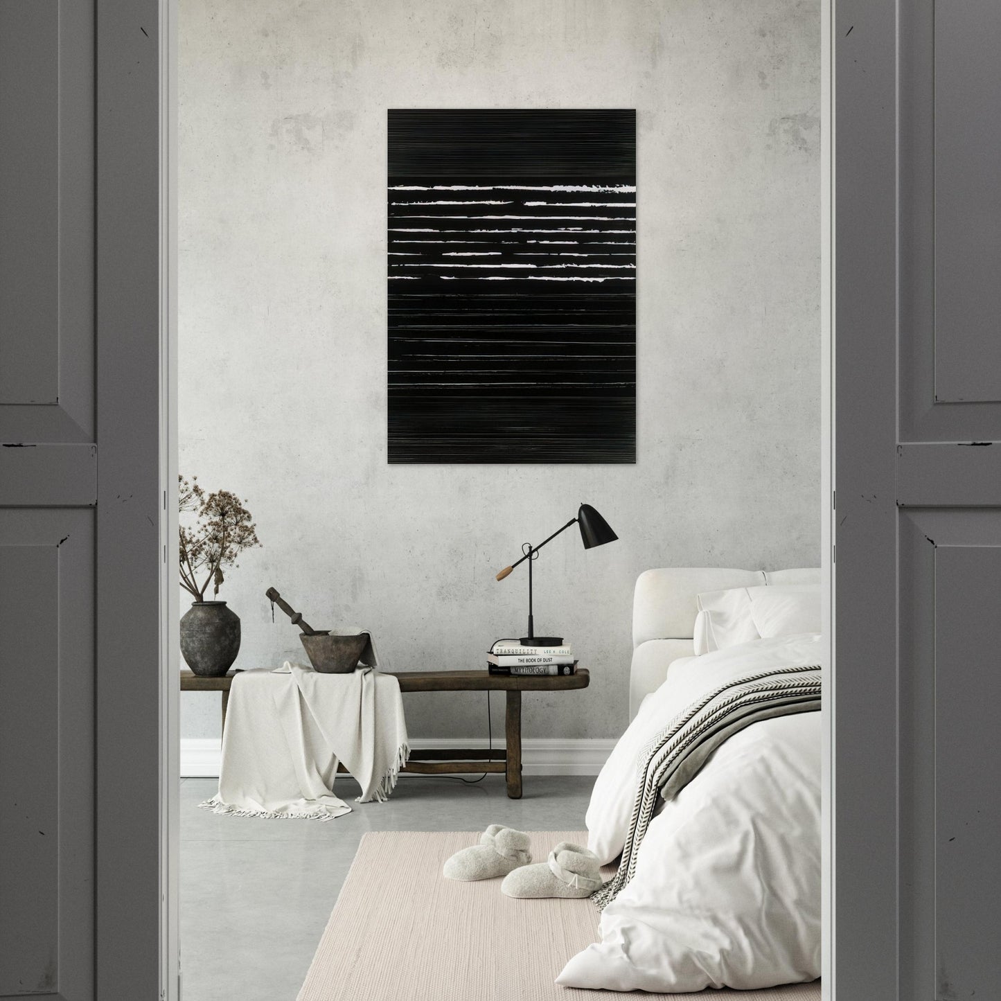 Peinture 324 x 181 cm, 14 mars 1999 Polyptyque - 1999 - Pierre Soulages Brushed Aluminum Print - 70x100 cm / 28x40 inches | Pierre Soulages Aluminum Print | Pierre Soulages Prints