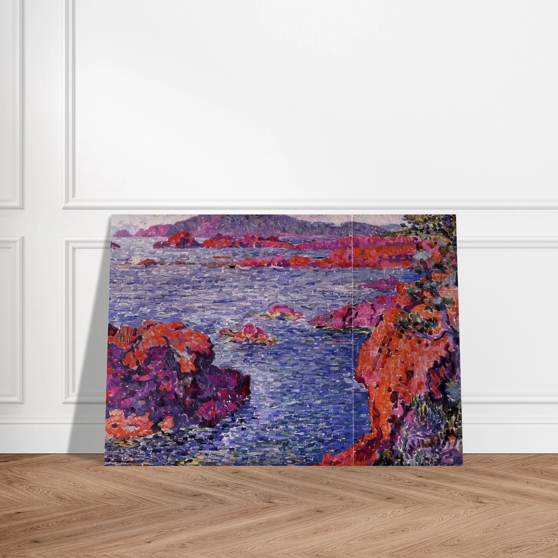 ROCKS AT ANTHEOR 1906 - Theo van Rysselberghe Brushed Aluminum Print - 70x100 cm / 28x40 inches | Theo van Rysselberghe Aluminum Print | Theo van Rysselberghe Prints