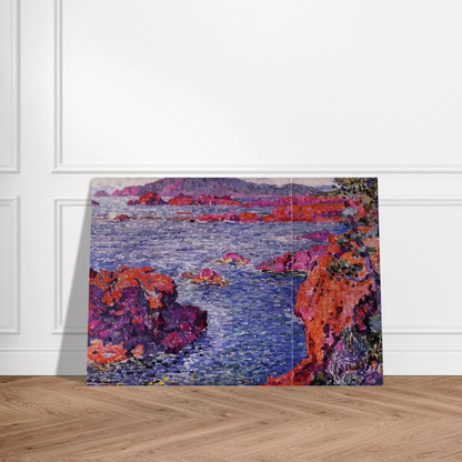 ROCKS AT ANTHEOR 1906 - Theo van Rysselberghe Brushed Aluminum Print - 70x100 cm / 28x40 inches | Theo van Rysselberghe Aluminum Print | Theo van Rysselberghe Prints