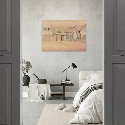 Cottages - Paul Cézanne Brushed Aluminum Print - 70x100 cm / 28x40 inches | Paul Cézanne Aluminum Print | Paul Cézanne Prints