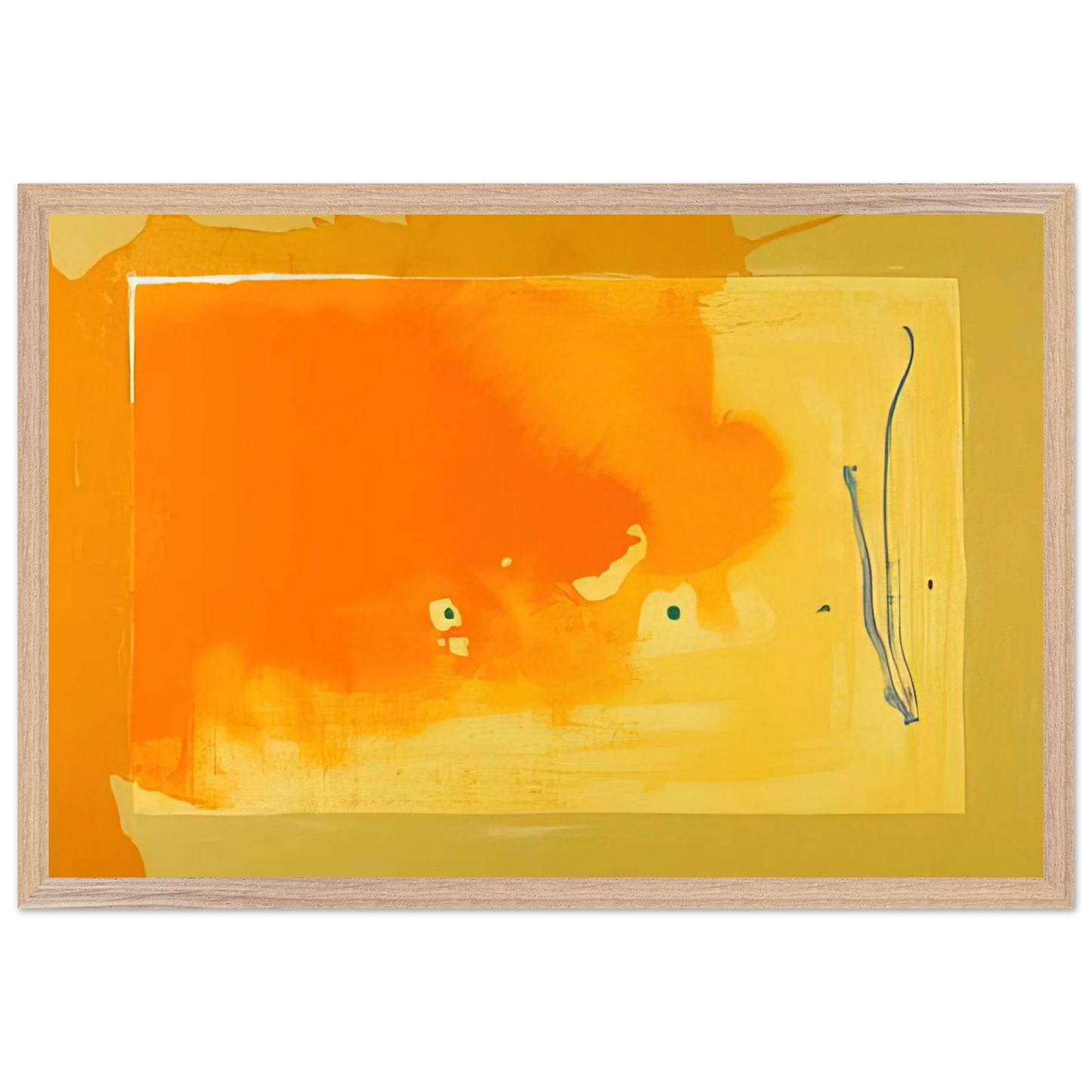 Helen Frankenthaler - Bilbao - 1998 Wall art - 28x43  cm / XL (11x17 inches) - Premium Wooden Framed Poster With Fine Art Paper-canvas - White frame
