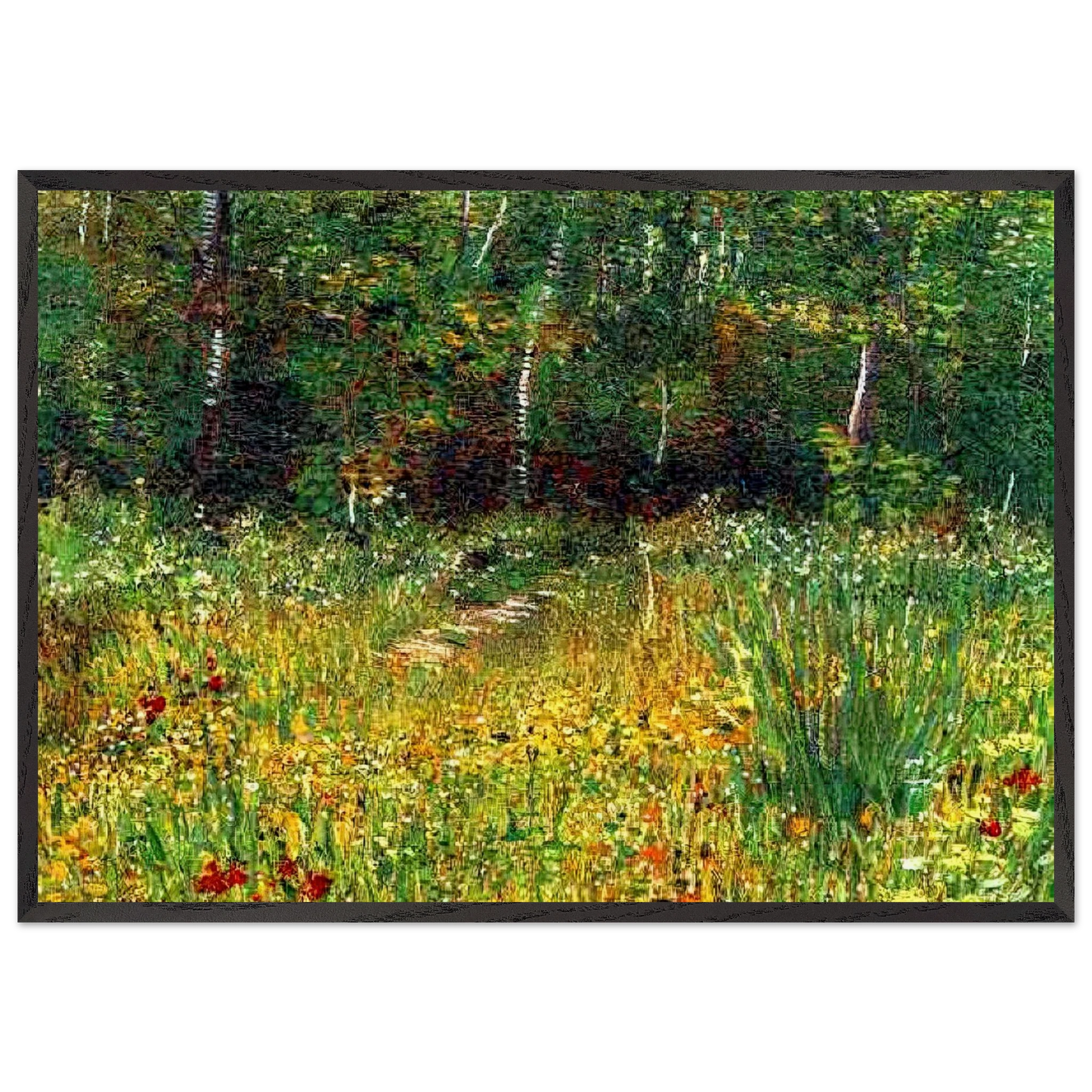 Park at Asnieres in Spring - Vincent van Gogh 70x100 cm / 28x40 inches Framed Art Print – Black Wooden Frame