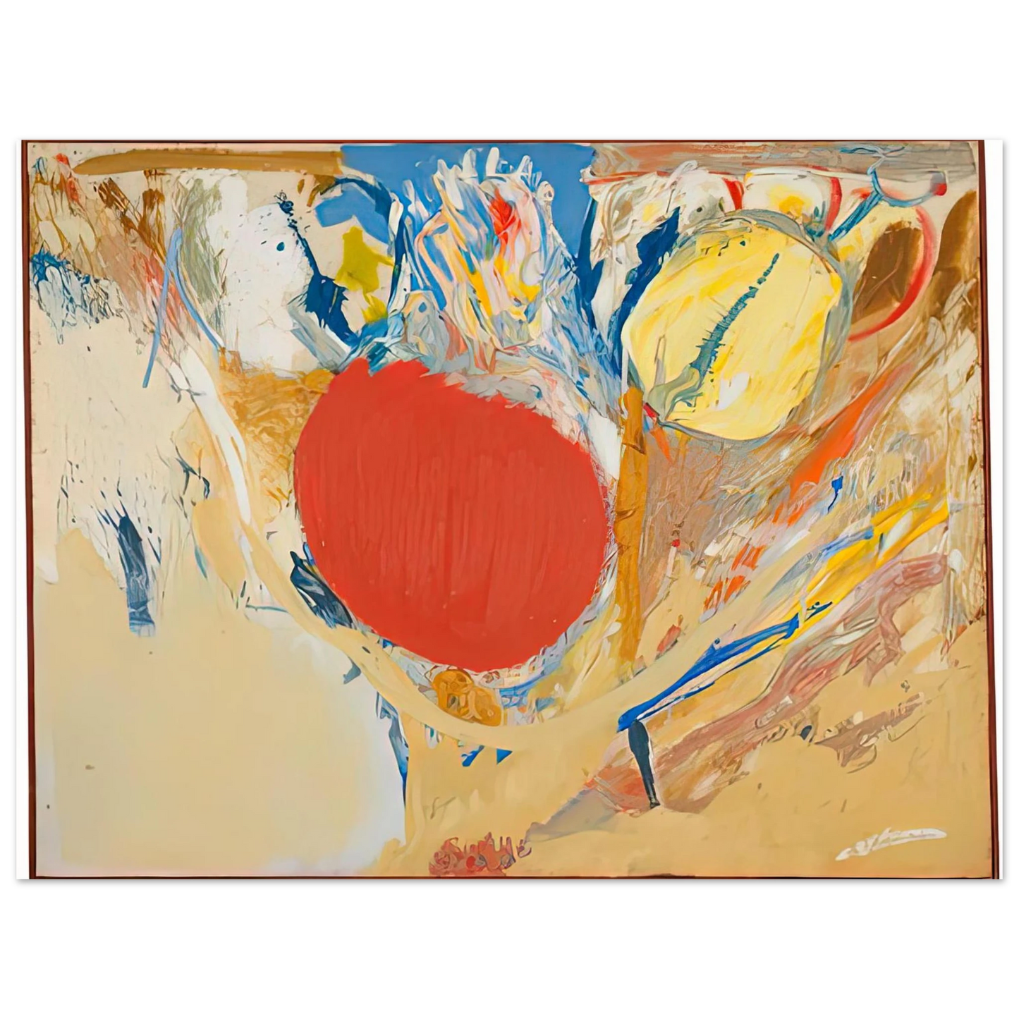 Helen Frankenthaler - Break Through, 1956- Wall Art - 60x80 cm / 24x32 inches - Premium Wooden Framed Poster With Fine Art Paper-canvas - Black frame