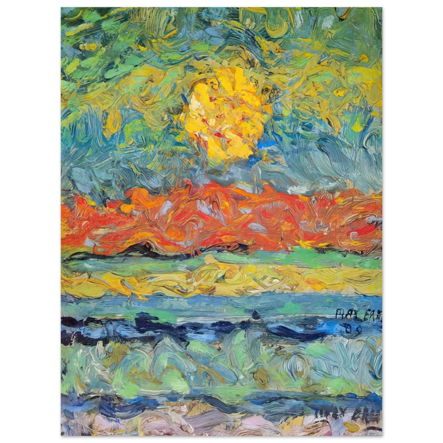 Max Ernst - Landscape with Sun  75x100 cm / 30x40inches Fine Art Poster