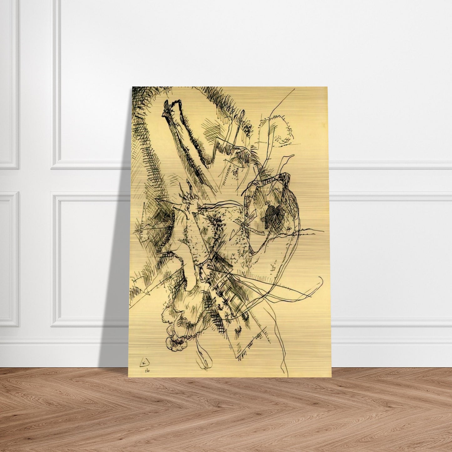 DRAWING FOR ETCHING II 1916 - Wassily Kandinsky Brushed Aluminum Print - 70x100 cm / 28x40 inches | Wassily Kandinsky Aluminum Print | Wassily Kandinsky Prints