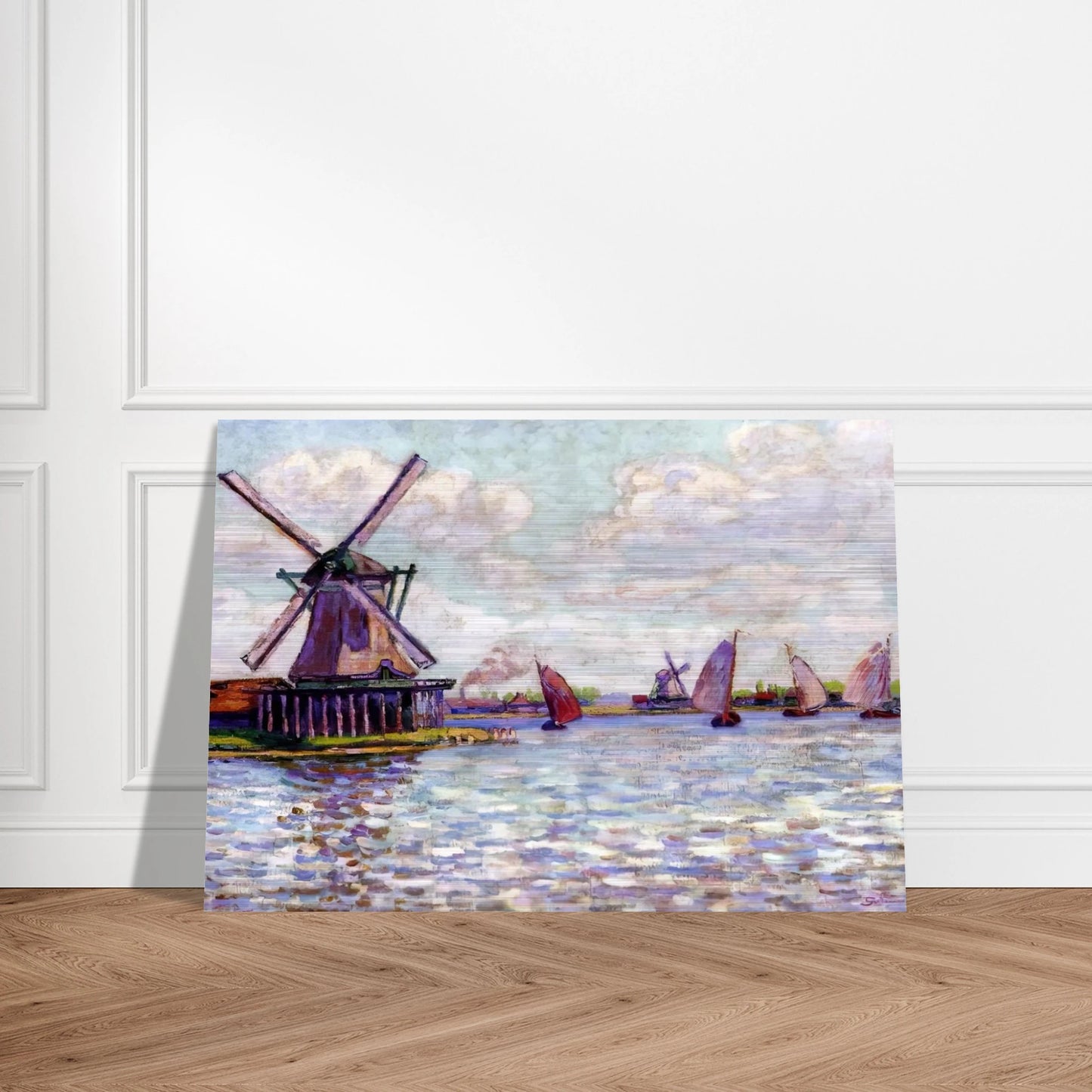 Moulins en Hollandee - 1904 - Armand Guillaumin Brushed Aluminum Print - 70x100 cm / 28x40 inches | Armand Guillaumin Aluminum Print | Armand Guillaumin Prints