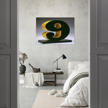 Nine - Robert Indiana Brushed Aluminum Print - 70x100 cm / 28x40 inches | Robert Indiana Aluminum Print | Robert Indiana Prints