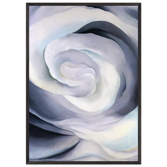 Abstraction White Rose - Georgia OKeeffe 70x100 cm / 28x40 inches Framed Art Print – Black Wooden Frame