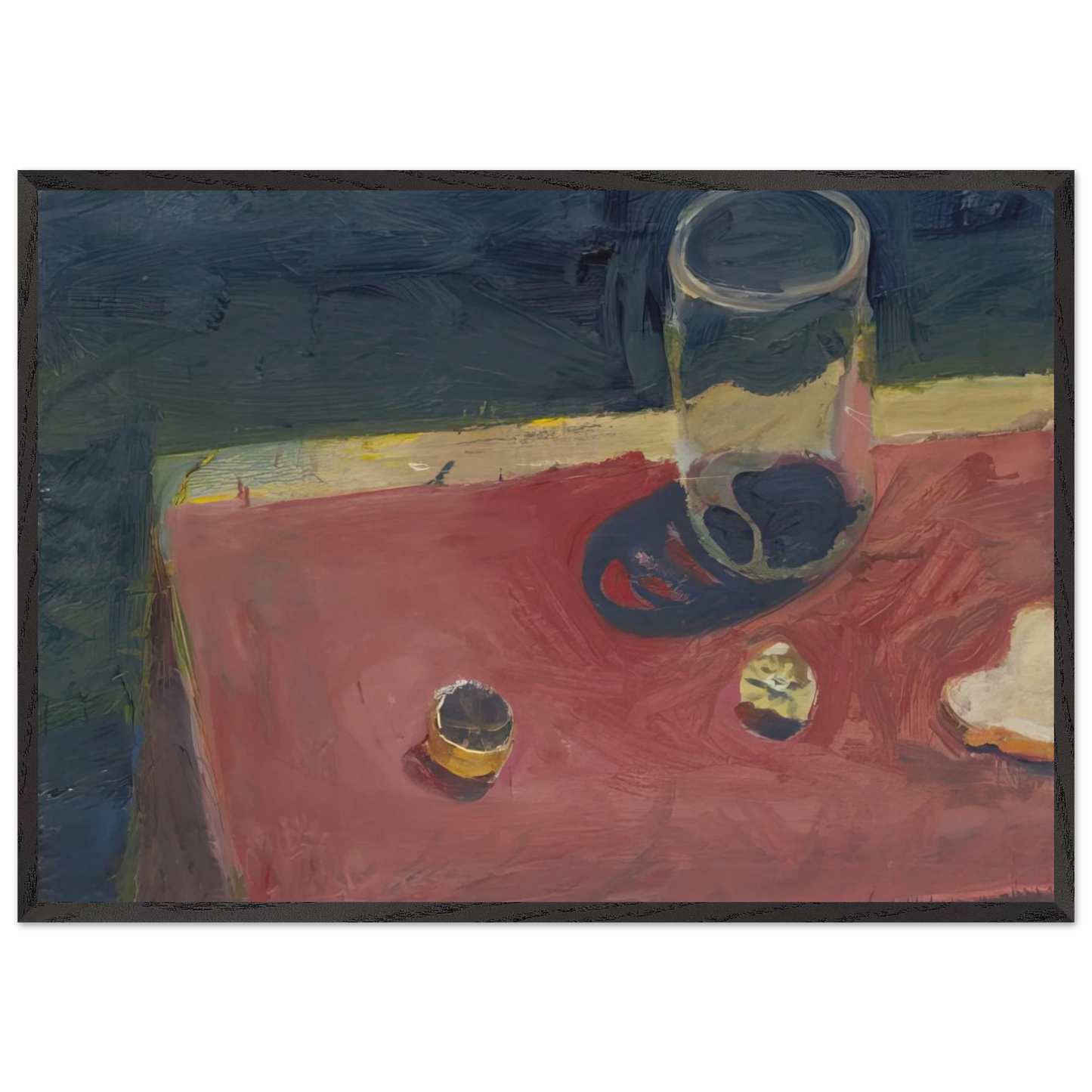 Untitled Lemons and Jar - Richard Diebenkorn 70x100 cm / 28x40 inches Framed Art Print – Black Wooden Frame