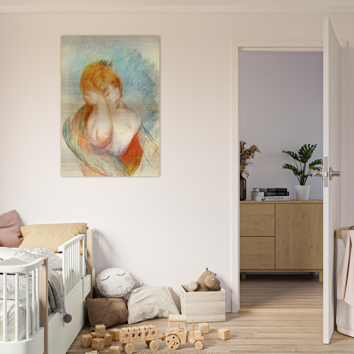 Seated Woman - Pierre-Auguste Renoir Brushed Aluminum Print - 70x100 cm / 28x40 inches | Pierre-Auguste Renoir Aluminum Print | Pierre-Auguste Renoir Prints