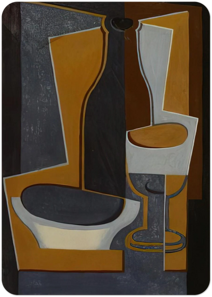 BOUTEILLE BOL ET VERRE 1922 By Juan Gris Pack of 10 Post Cards | Juan Gris Post Cards | A6 (10.5 x 14.8 cm) - 4.1 x 5.8 inches
