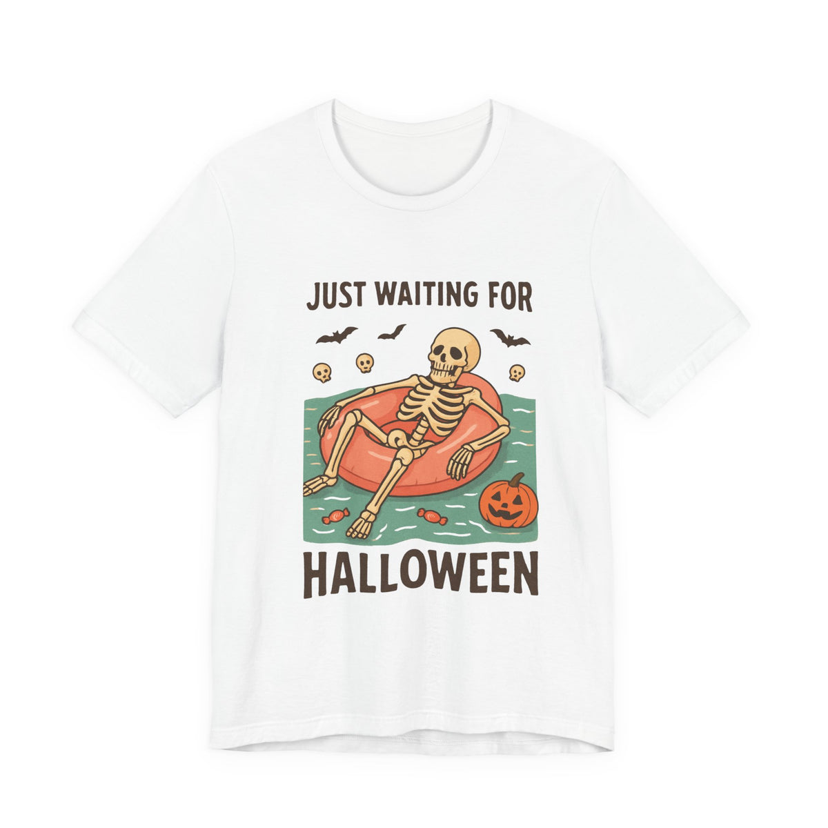 Fantôme squelettique d'été juste en attente d'Halloween