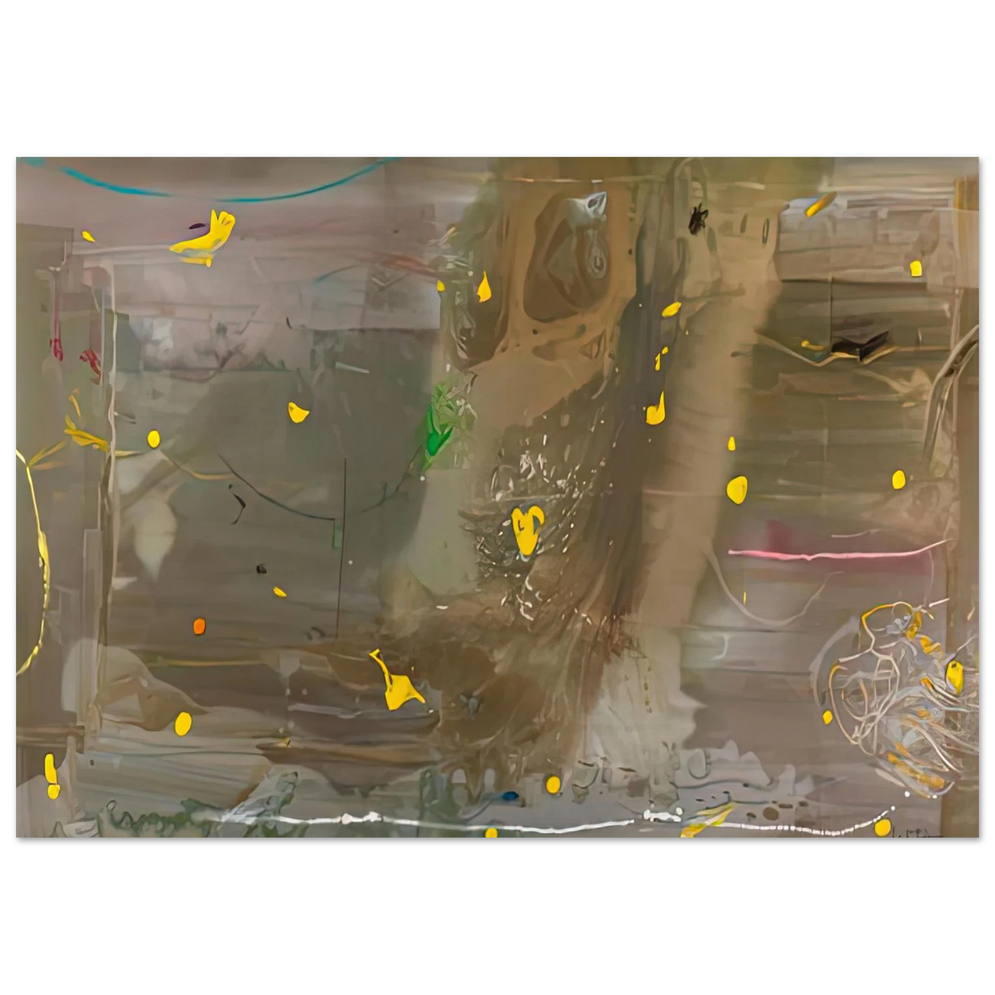 Helen Frankenthaler - HalleyÃ¢â‚¬â„¢s Comet, 1985- Wall Art - 60x80 cm / 24x32 inches - Premium Wooden Framed Poster With Fine Art Paper-canvas - Wood frame