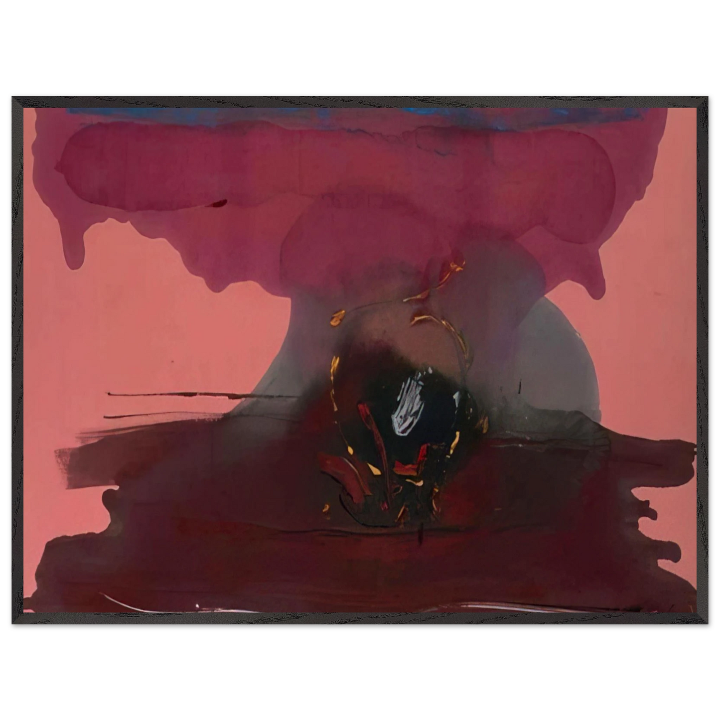 Helen Frankenthaler - Harbinger - 1986 Wall art - 60x80 cm / 24x32 inches - Premium Wooden Framed Poster With Fine Art Paper-canvas - Wood frame