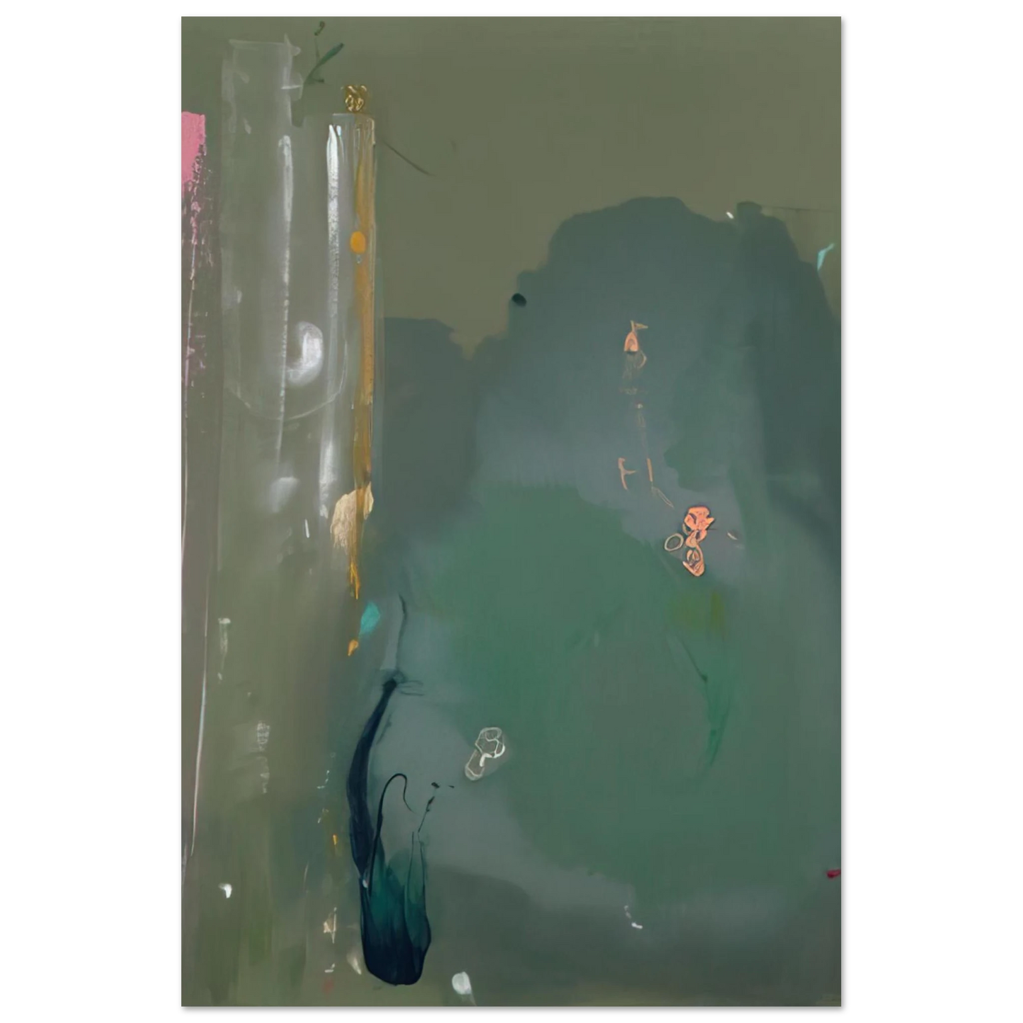 Helen Frankenthaler - CÃƒÆ’Ã‚Â´te d Argent - 1980 Wall art - 15x20 cm / 6x8 inches - Premium Wooden Framed Poster With Fine Art Paper-canvas - White frame