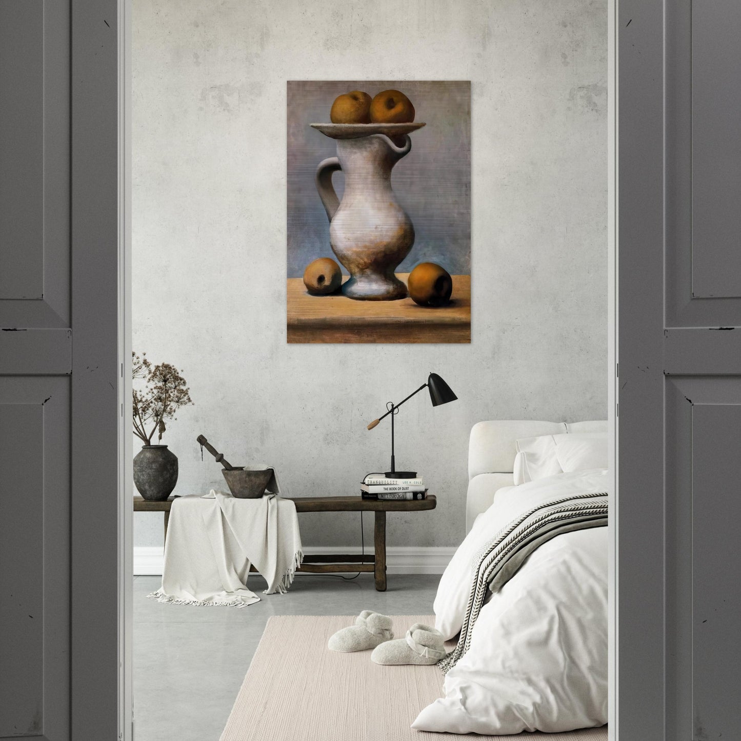 Still life with pitcher and apples - Pablo Picasso Brushed Aluminum Print - 70x100 cm / 28x40 inches | Pablo Picasso Aluminum Print | Pablo Picasso Prints