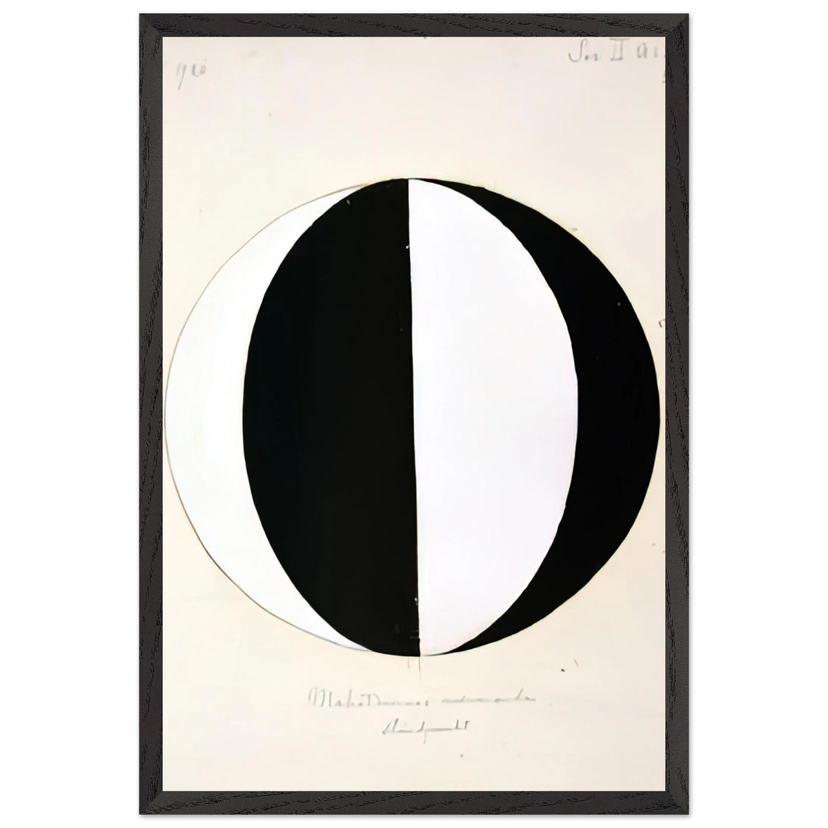 Hilma af Klint - THE MAHATMAS PRESENT STANDING POINT SERIES II NO 2A 1920 Wall art - 30x45 cm / 12x18 inches - Premium Wooden Framed Poster With Fine Art Paper-canvas - Wood frame