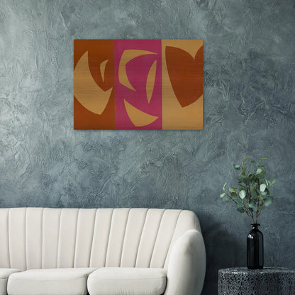 Triptyque ocre-violet-rouge - Fernand Leduc Brushed Aluminum Print - 70x100 cm / 28x40 inches | Fernand Leduc Aluminum Print | Fernand Leduc Prints
